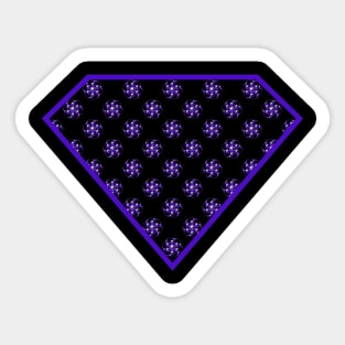 Yin Yang Diamond Design - Purple Color with a Ball Effect Pattern Sticker